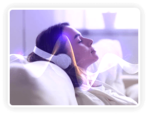 Science visualization of brain wave EEG sensors and prefrontal cortex activation